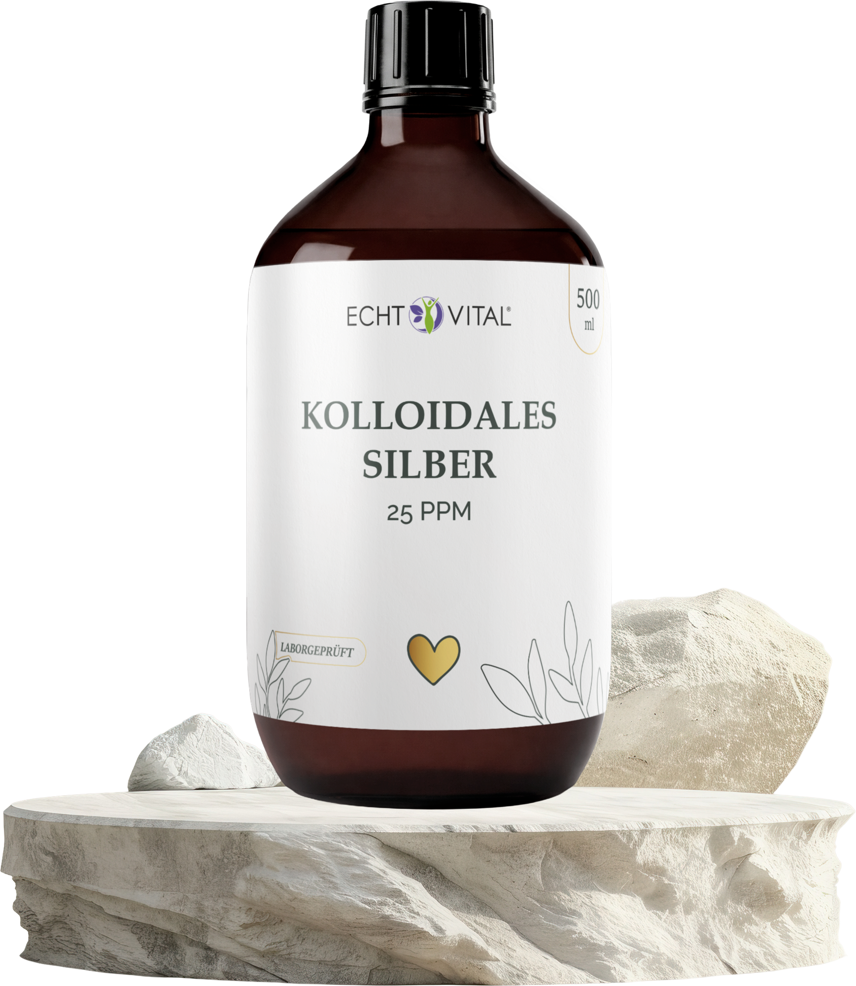 Kolloidales Silber 25 ppm 500 ml - ECHT VITAL Premium Qualität